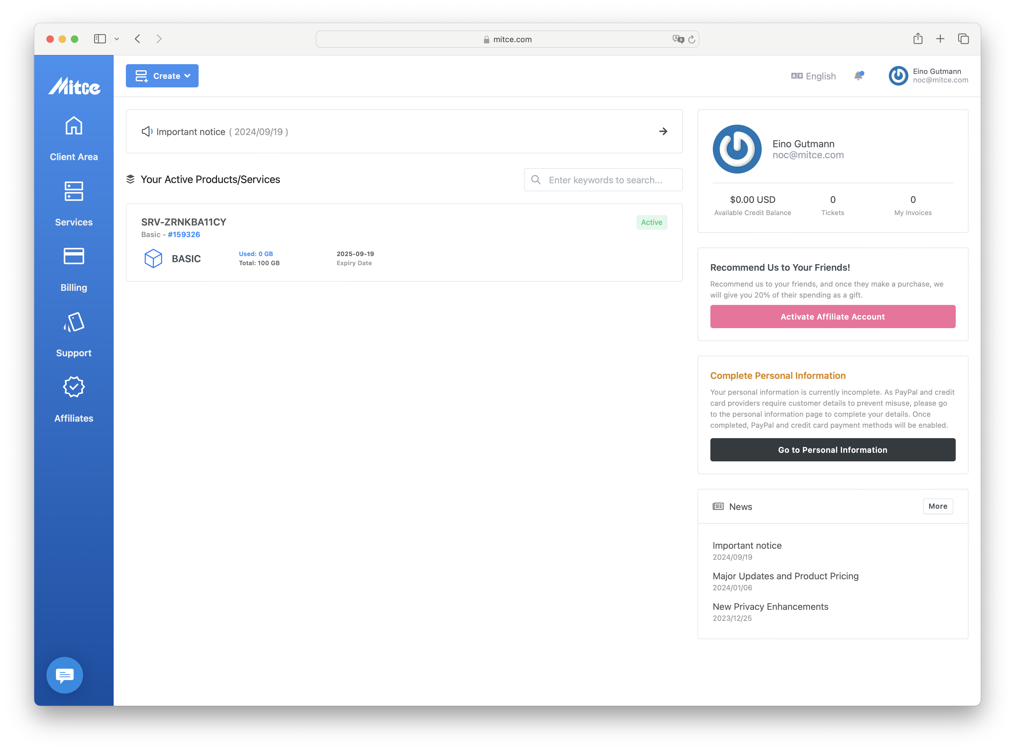 Activated product view